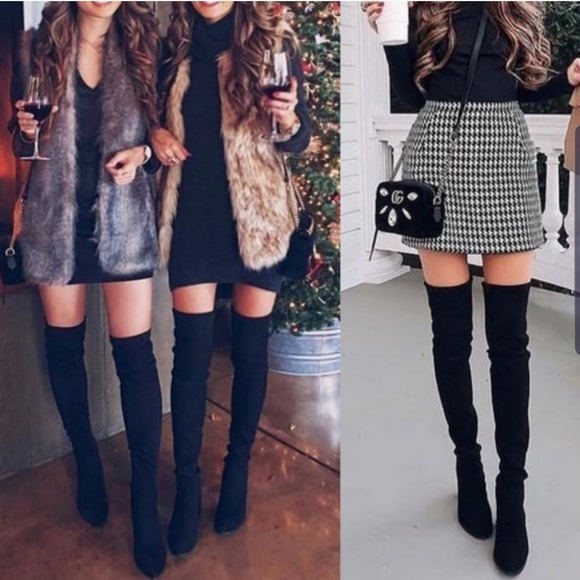 ⭐LAST PAIR!⭐ Vegan black suede OTK boots - Picture 5 of 5